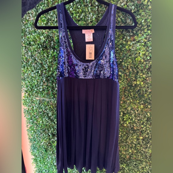 LaRok baby doll blue sequin dress - Picture 1 of 7